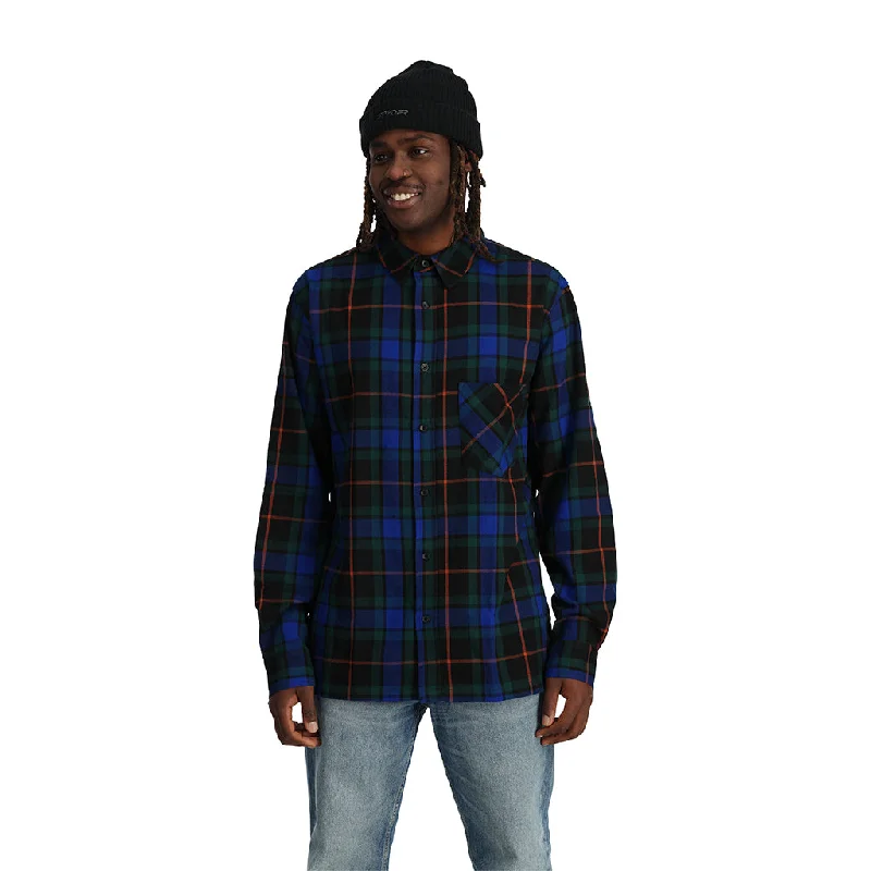 Weekend Shopping Bliss Mens Elevation Flannel - Electric Blue