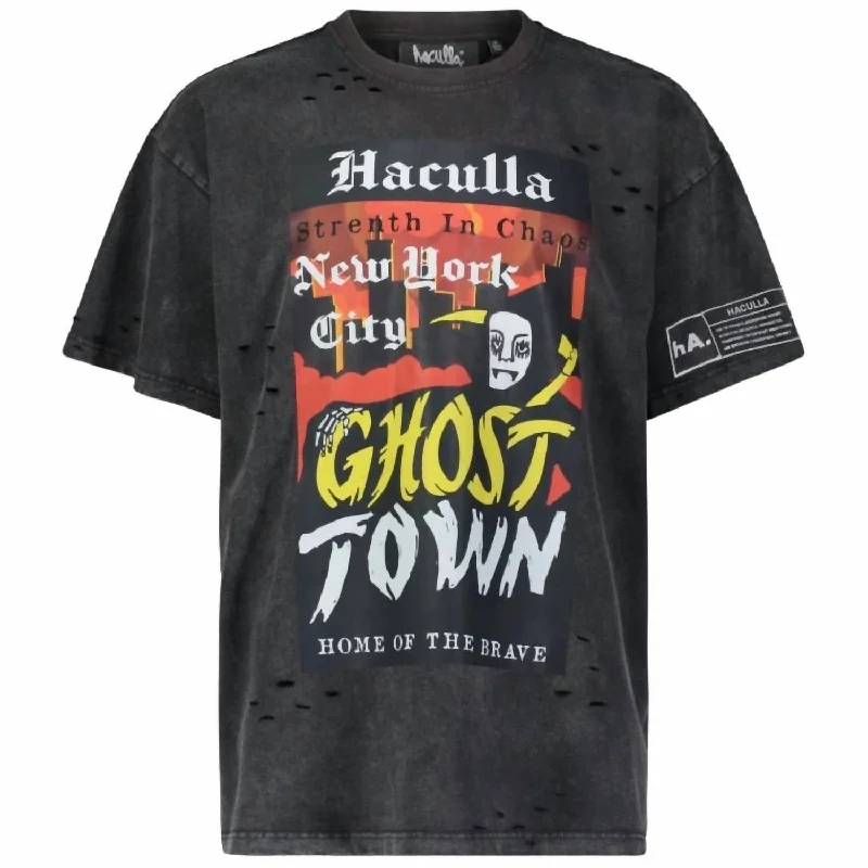 Men's Ghost Town Vintage Tee In Black