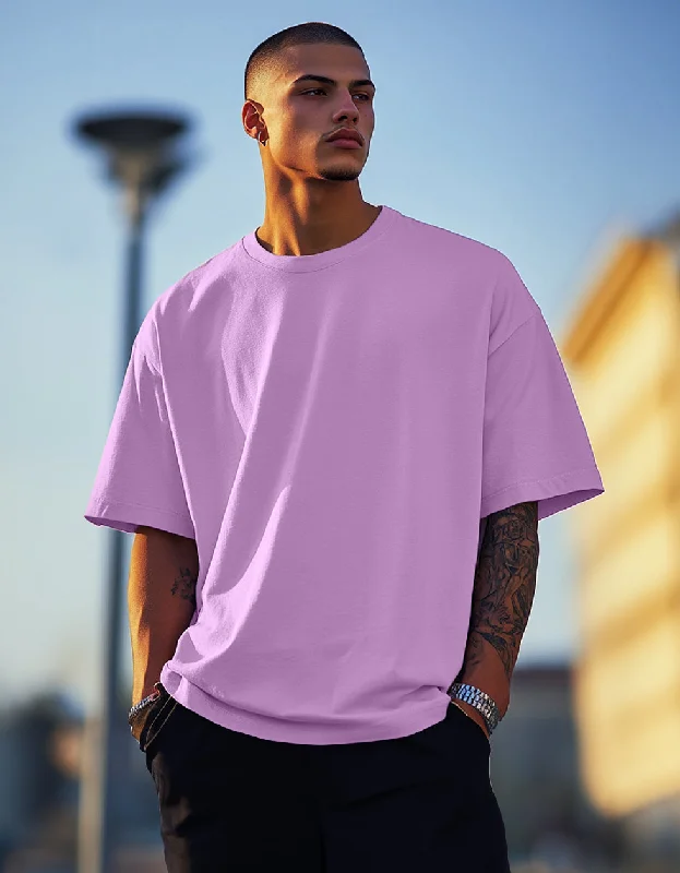 Pay Less Lilac Plain Oversized T-shirt
