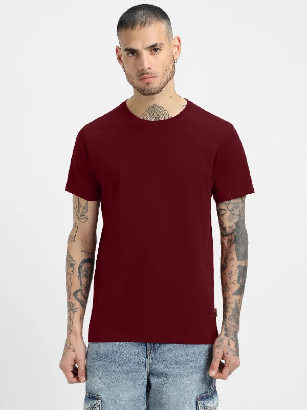 Sale Event Maroon Plain Men's Tshirt