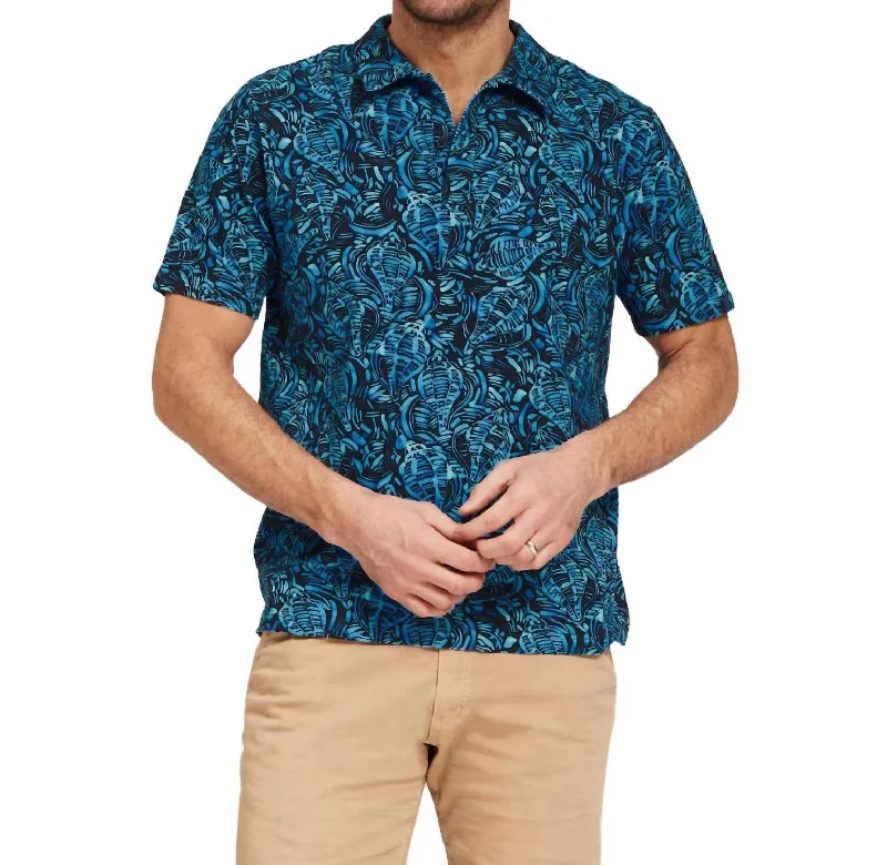 Men's Polo Short Sleeve Polo Shirt In Multi Blue