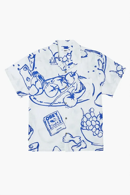 Savings Galore Men's Still Life Woven Shirt In White Multi