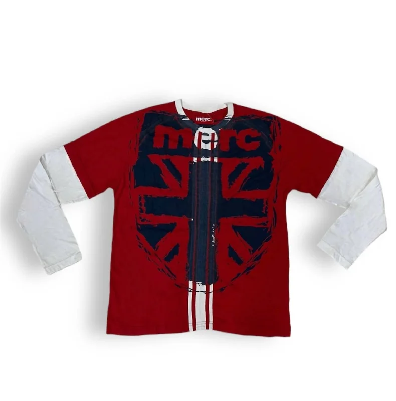 Take Action Men's T-Shirt Top In Red/white