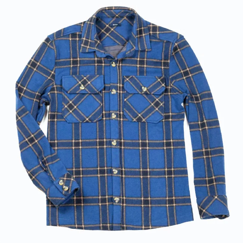 Men's Vienna Jersey Shirt In Blue Plaid