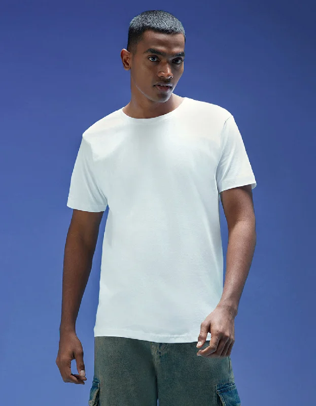 Half Price White Plain Men's Tshirt