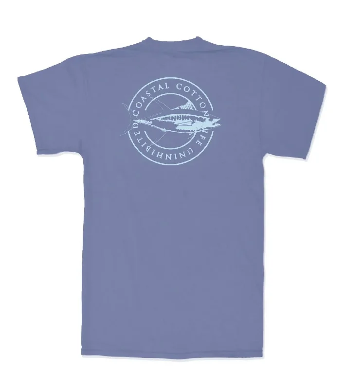 Special Promotion Men's Yellow Fin Short Sleeve Tee In Wake Blue