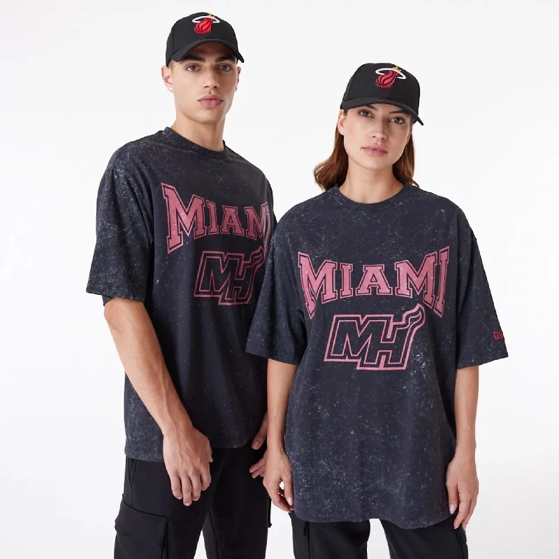 Miami Heat NBA Washed Black Oversized T-Shirt