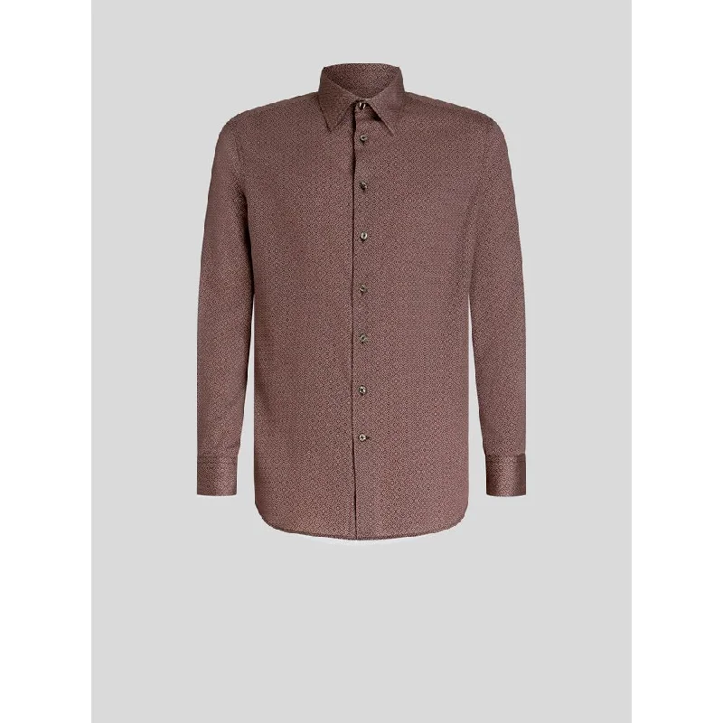 TIME-Limited Offer MICRO GEOMETRIC PRINT COTTON SHIRT