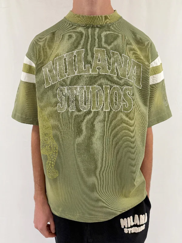 Military Green Cheetah Heavyweight T-shirt.