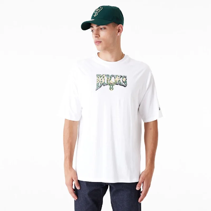 Milwaukee Bucks NBA Championship White Oversized T-Shirt