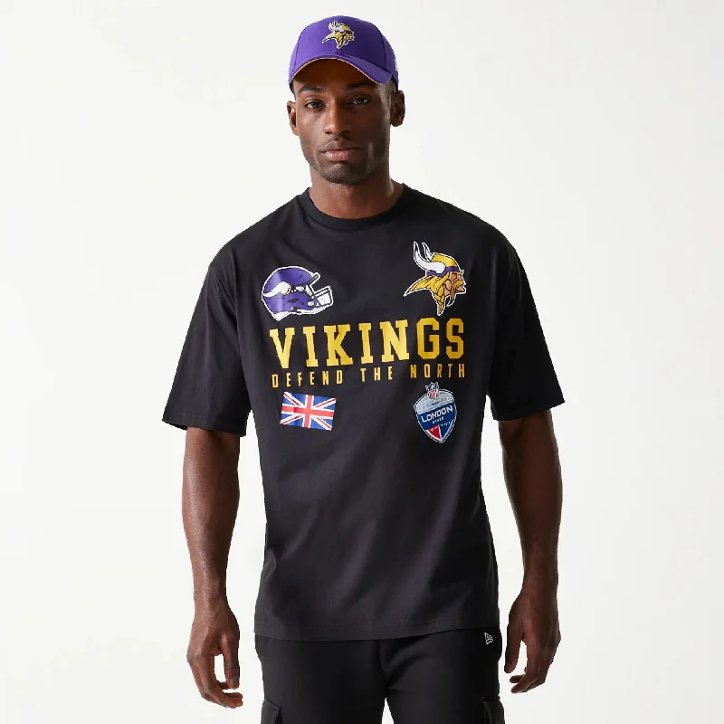 Minnesota Vikings NFL Games Collegiate Black Oversized T-Shirt