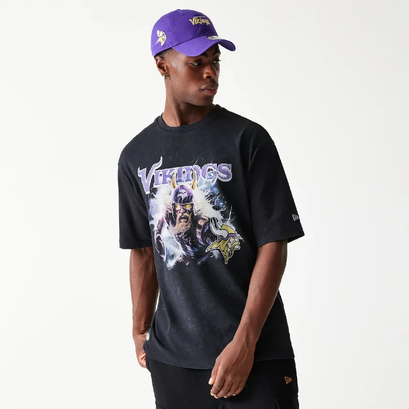 Minnesota Vikings NFL Games Premium Apparel Black Oversized T-Shirt