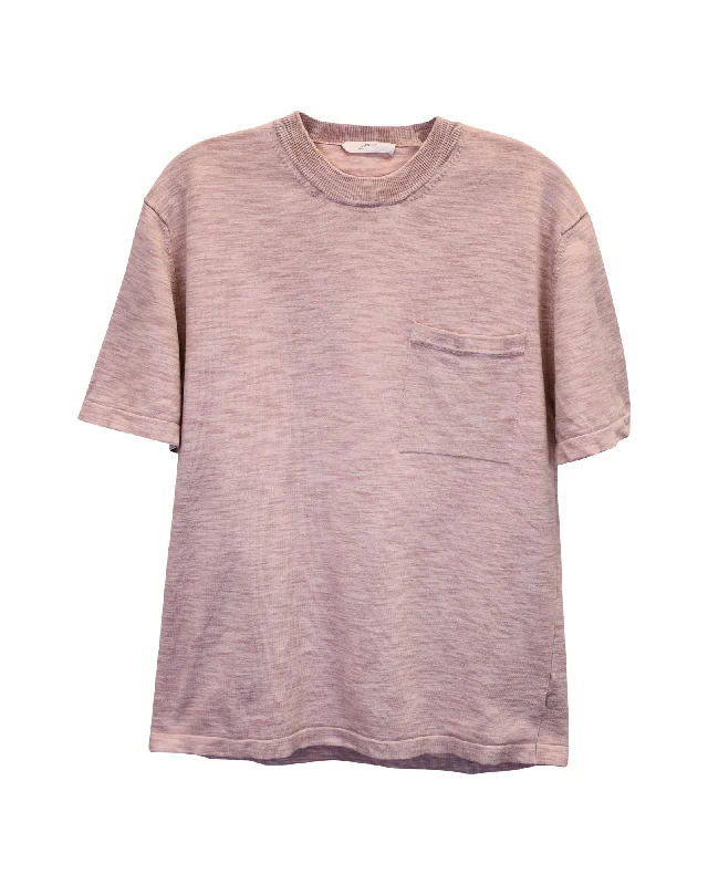 Mr. P Space-Dyed T-shirt in Pink Cotton