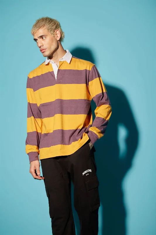 Hot Deal Musty Plum Collared Full Sleeves T-shirt