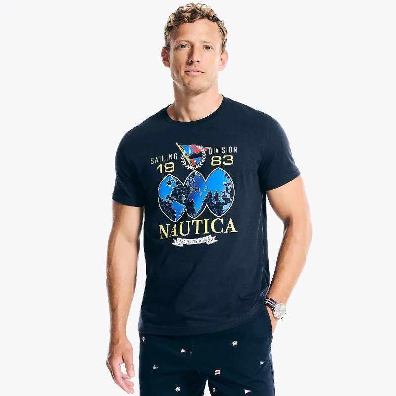 Nautica Mens Sailing Division Graphic T-Shirt