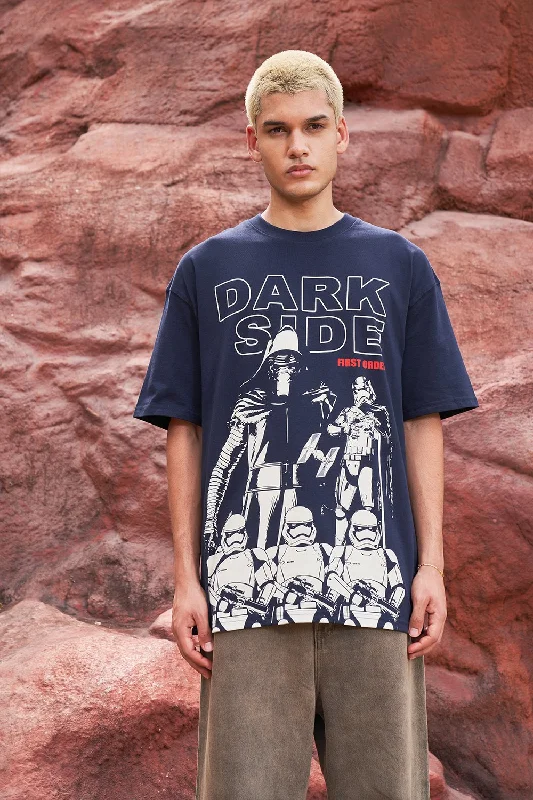 Huge Discounts Navy Blue Dark Side Oversized T-shirt