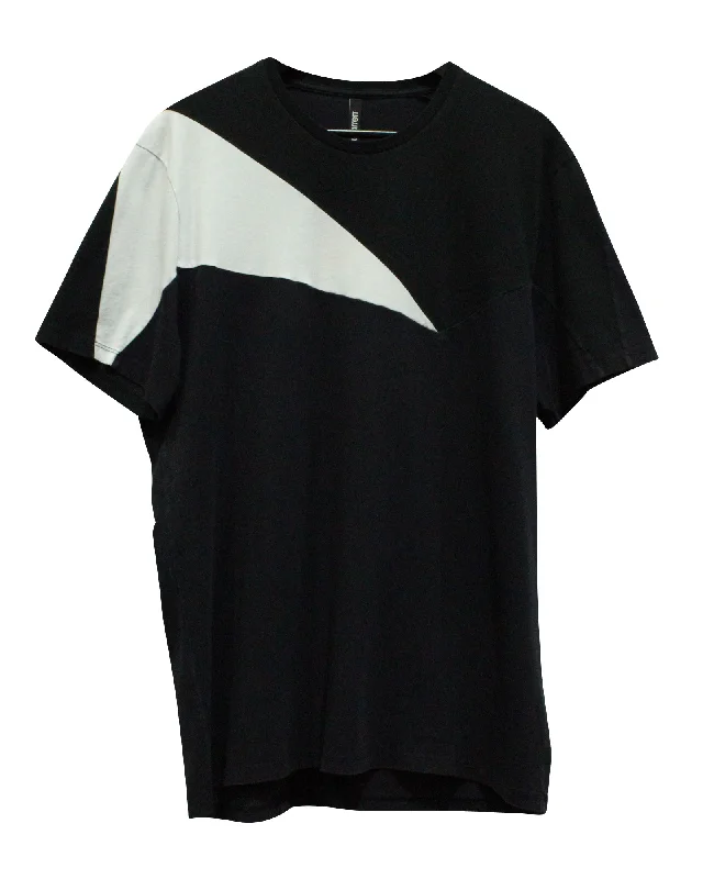 Buy Now Neil Barett Colorblock T-shirt in Black and White Cotton