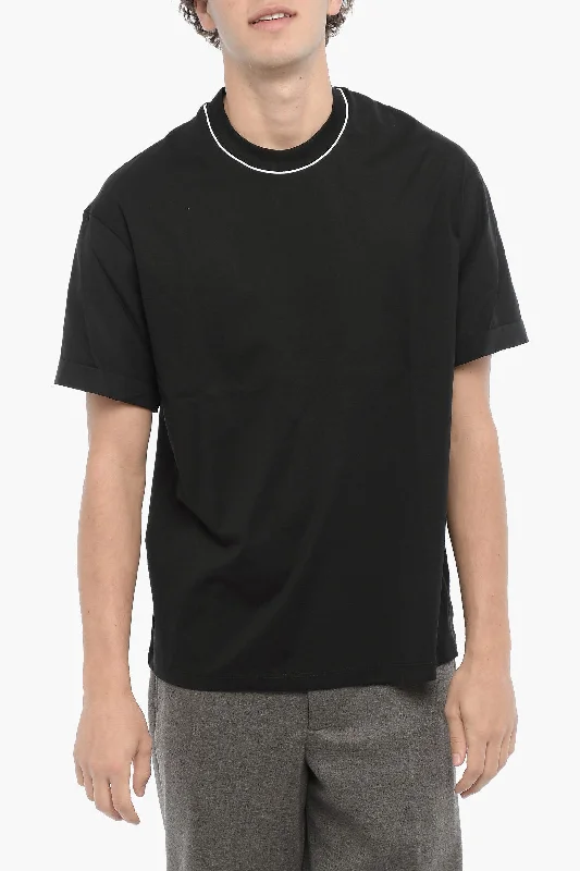 Neil Barrett Easy Fit Crew-neck T-Shirt with Contrasting Detail