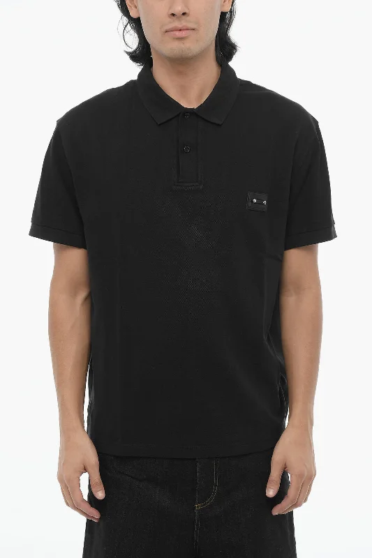 Neil Barrett Loose Fit Two Buttons Polo Shirt with Piercing Detail