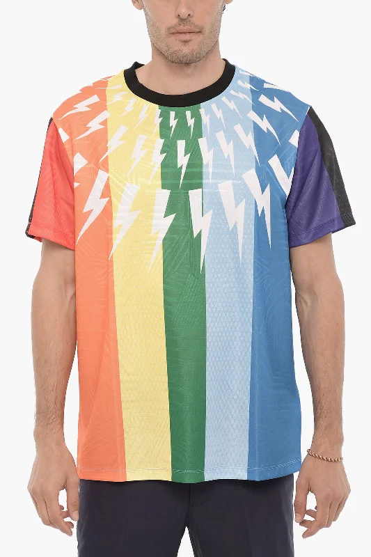 Neil Barrett Multicolor THUNDER 7 BOLT Crew-Neck T-shirt