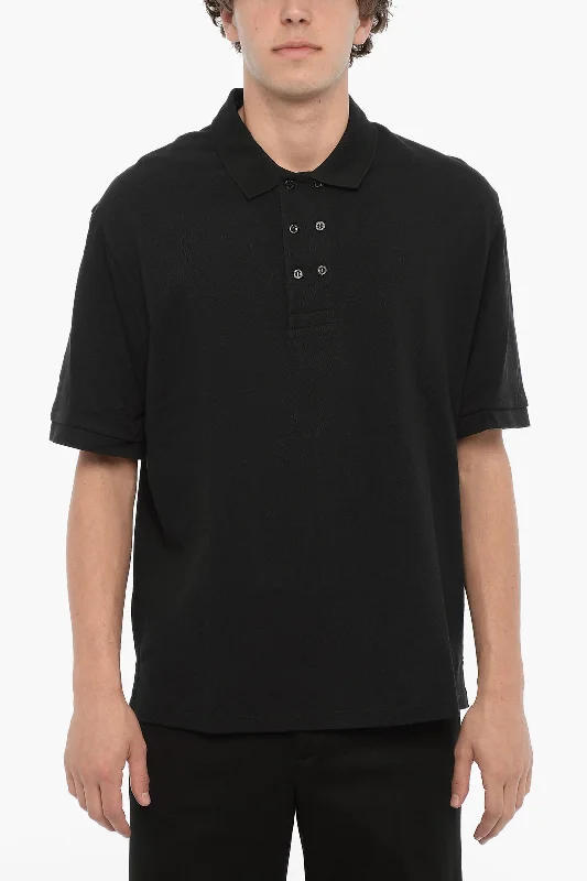 Neil Barrett Piquet Cotton Loose Fit Polo Shirt