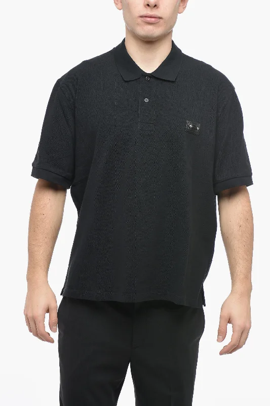 Neil Barrett Piquet Cotton PIERCED NIPPLE Loose Fit Polo