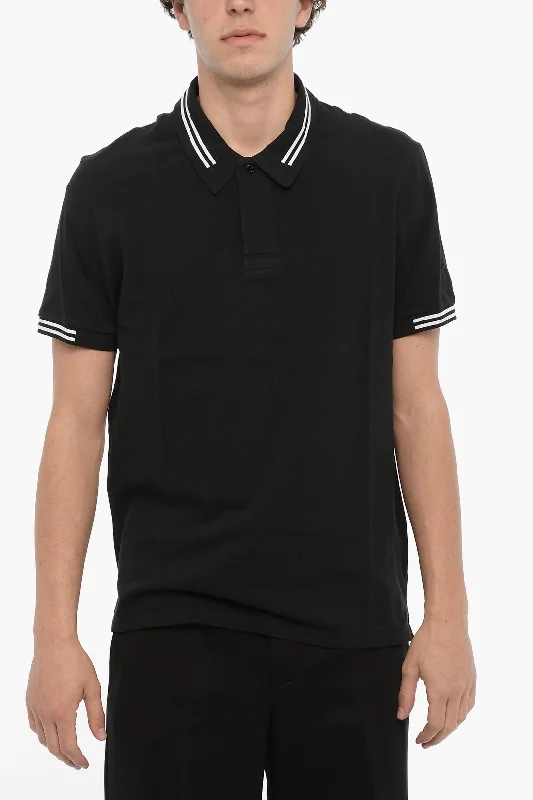 Neil Barrett Piquet Cotton Slim Fit Polo Shirt