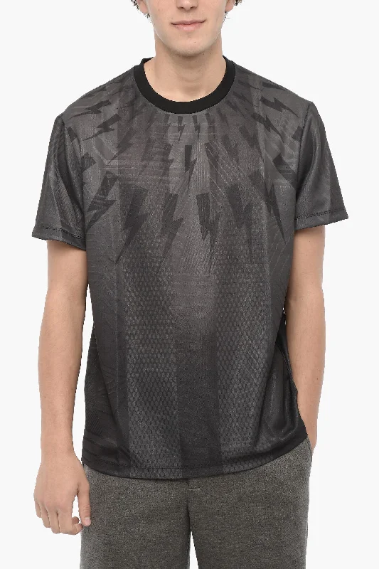 Neil Barrett Slim Fit Crew-neck T-shirt with Thunderbolt Print