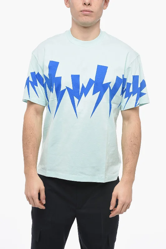 Neil Barrett Slim Fit JUMBLED BOLT Crew-neck T-Shirt