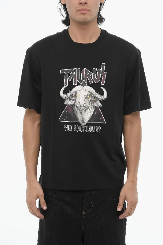 Neil Barrett Slim Fit Printed ROCK BAND ZODIAC TAURUS Crew-neck T-shirt