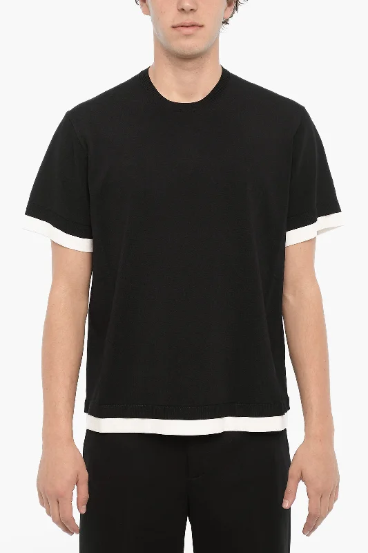 Neil Barrett Solid Color Loose Fit T-Shirt with Contrasting Edges