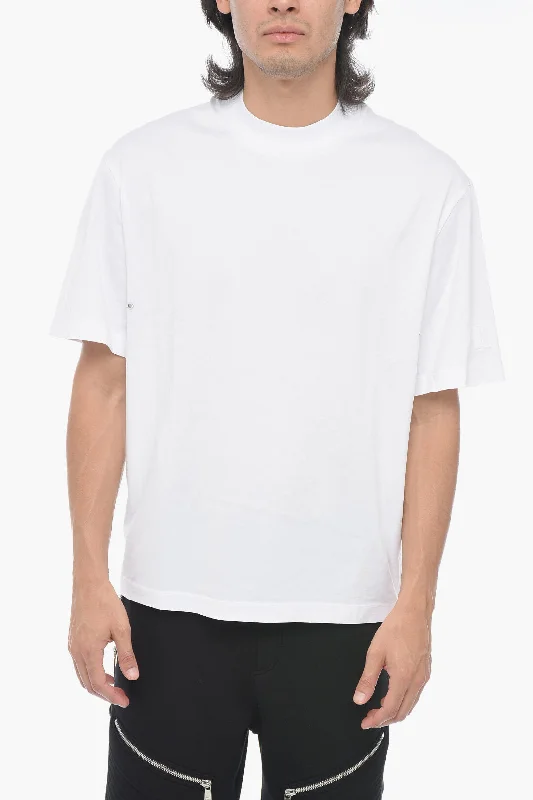 Neil Barrett Solid Color Slim Fit T-Shirt with Eyelets Details