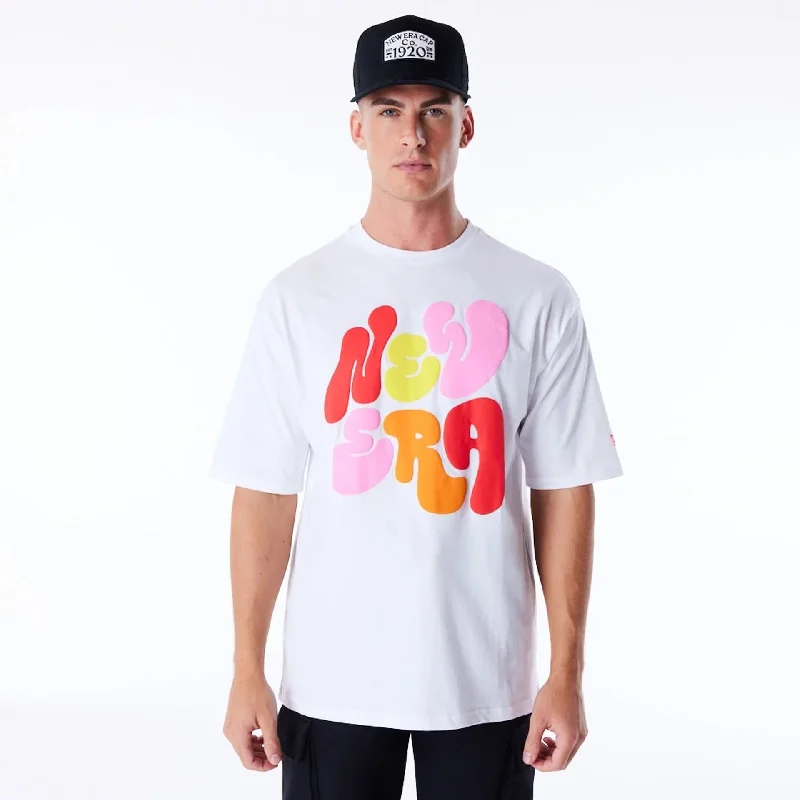 New Era Font Graphic White Oversized T-Shirt