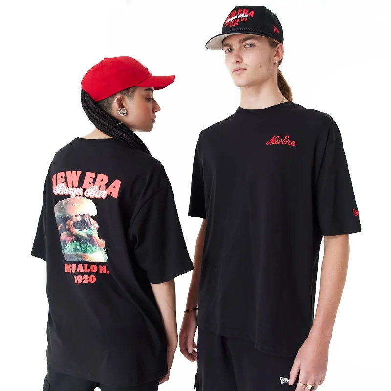 New Era Food Graphic Black Oversized T-Shirt