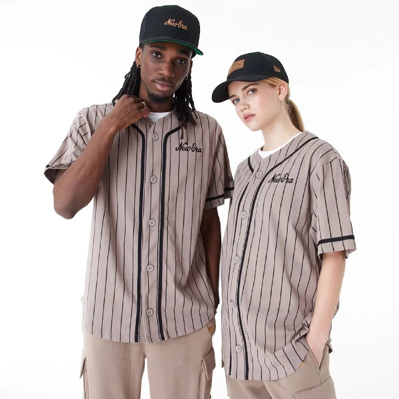 New Era Pinstripe Brown Jersey