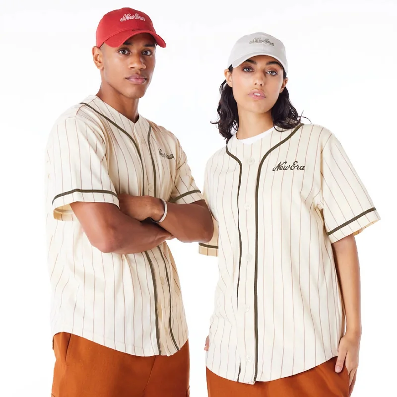 New Era Pinstripe Light Beige T-Shirt