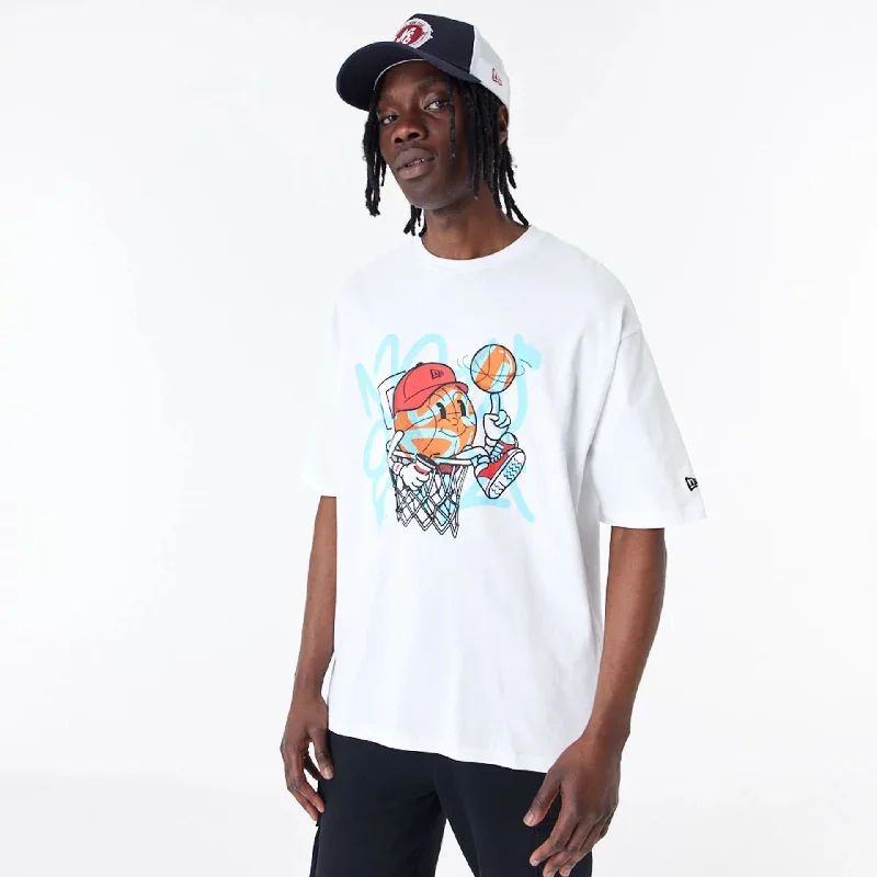 New Era Spray Graphic White Oversized T-Shirt