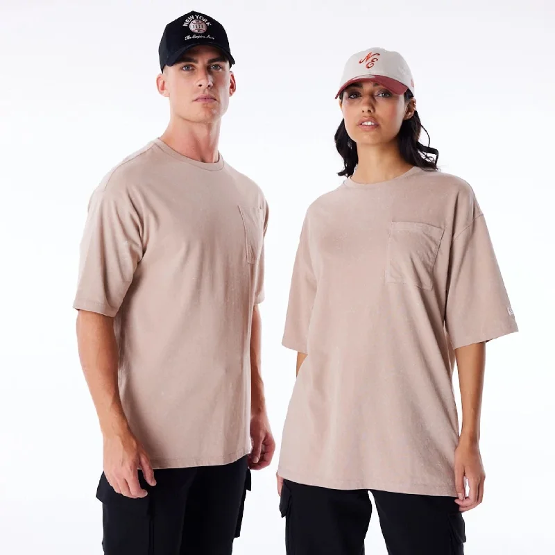 New Era Wash Beige Oversized T-Shirt