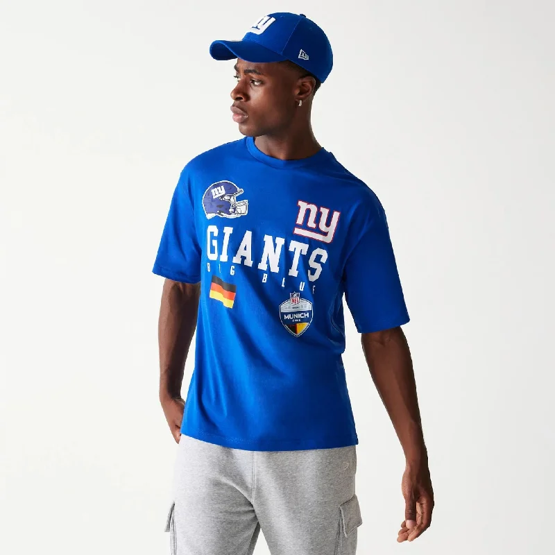 New York Giants NFL Games Collegiate Blue Oversized T-Shirt