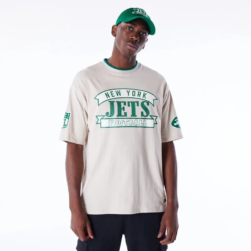 New York Jets NFL Graphic Open White Oversized T-Shirt