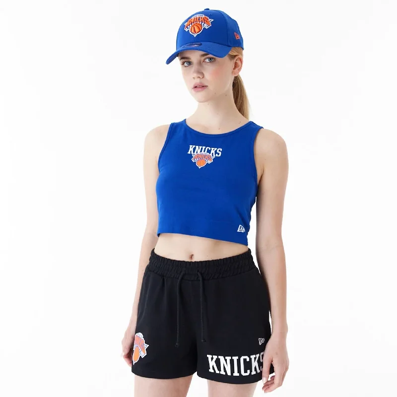 New York Knicks Womens NBA Team Logo Blue Crop Tank Top