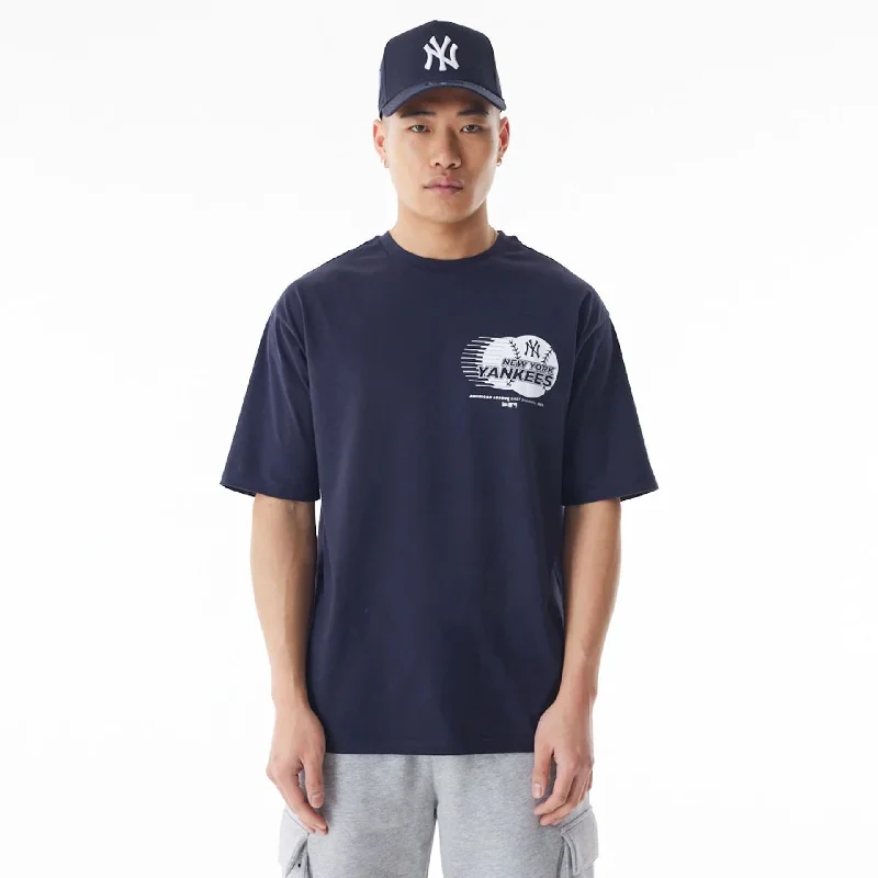 New York Yankees Baseball Graphic Navy Oversized T-Shirt