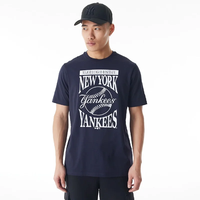 New York Yankees MLB Baseball Stack Navy T-Shirt