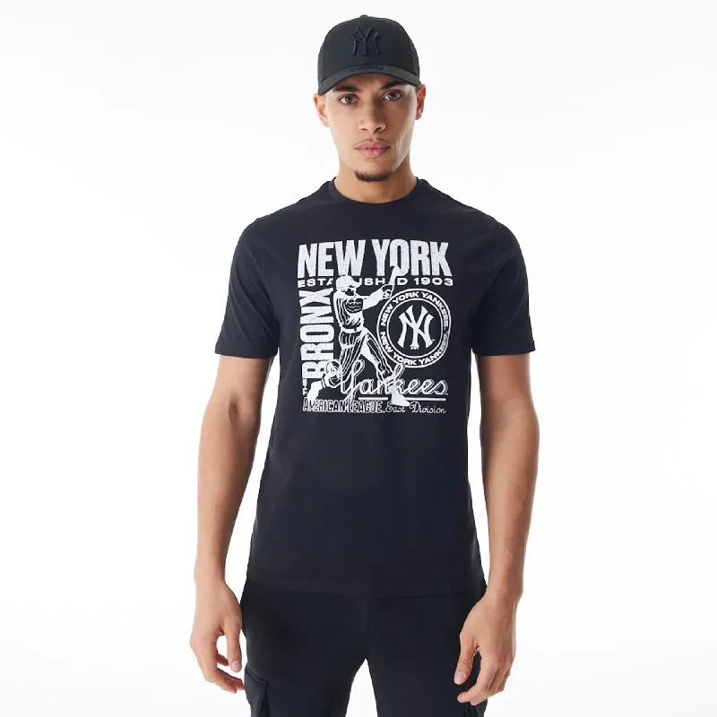 New York Yankees MLB Distressed Graphic Black T-Shirt