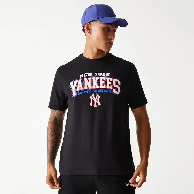 New York Yankees MLB Tricolour Logo Black T-Shirt