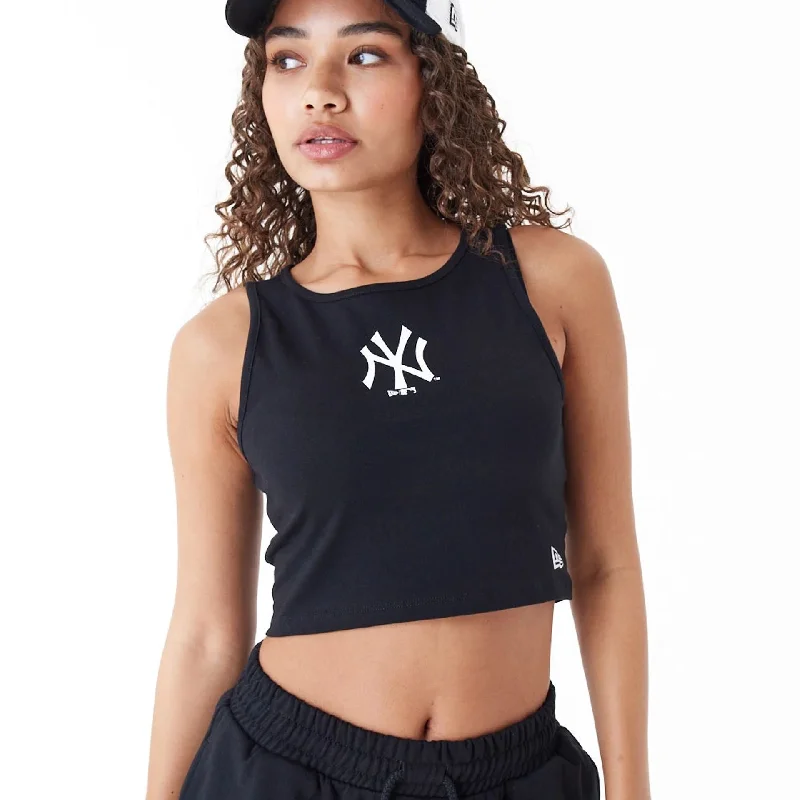 New York Yankees Womens MLB Lifestyle Black Crop Tank Top