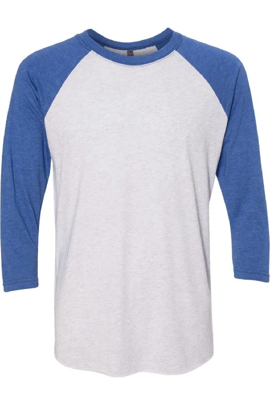 vintage royal sleeves/ heather white body