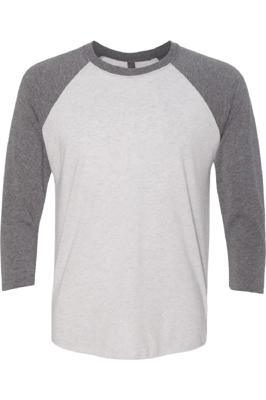 premium heather sleeves/ heather white body