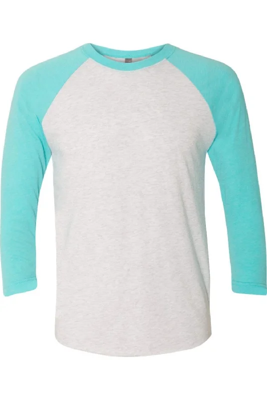 tahiti blue sleeves/ heather white body