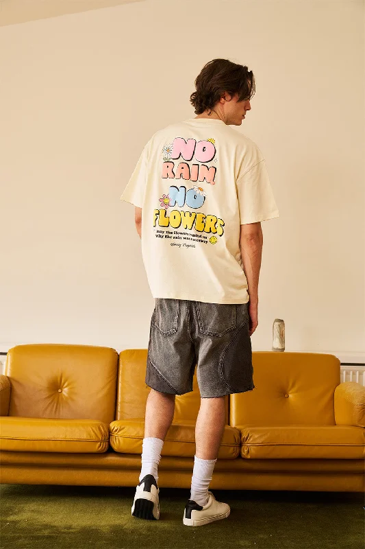 Unwind with Weekend Discounts No Rain No Flower Oversized T-shirt